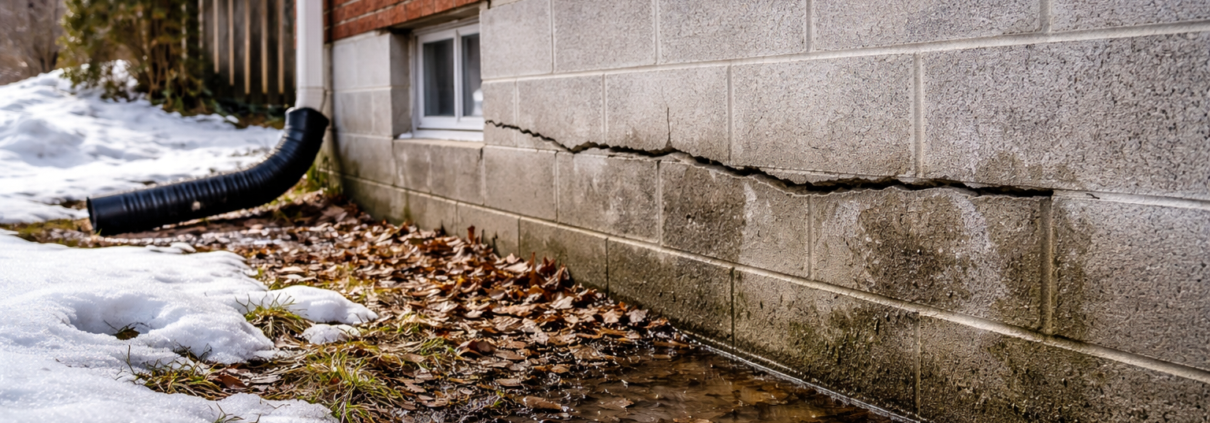 Cracked foundation on a Pittsburgh area home