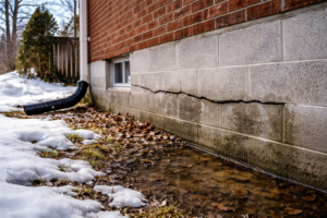 Cracked foundation on a Pittsburgh area home