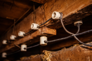 Wiring in the walls of a Pittsburgh area home